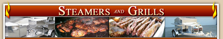 Seafood steamers, food steamers, barbecue trailer grills, bbq trailer grills and barbeque trailer grills from Steamers and Grills