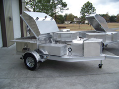Side view of upgrade barbecue trailer