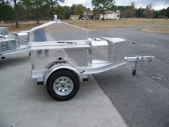 Side view of grill trailer with all upgrades