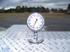 Barbecue trailer thermometer