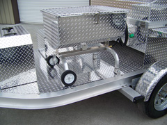 Barbecue trailer grills can be fitted with seafood steamer, boiler, and fryer 