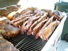 Barbecue Trailer with Ribs and Boston Butts 