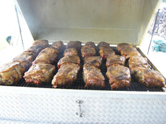 Trailer Grill with Boston Butts