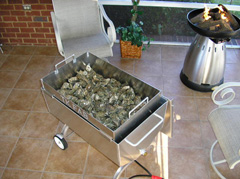 One bushel of oysters in the Oyster Steamer