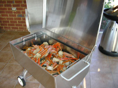 Snow Crab Legs in the Crab Steamer